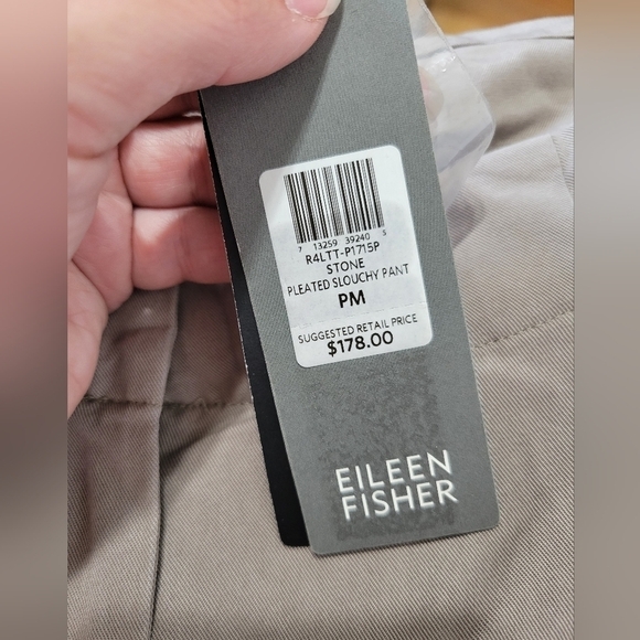 NWT Eileen Fisher Tencel Pleated Slouchy Ankle Pants in Stone size PM - Picture 8 of 11